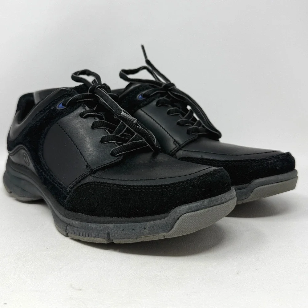 Hush Puppies Origin Oxford‎ Shoe Mens 8.5 EW Extra Wide Black Leather Casual
